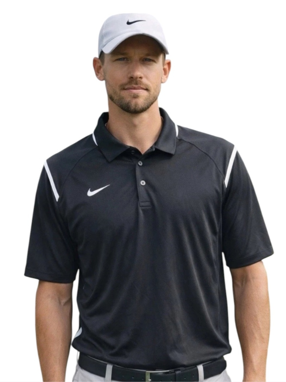 Nike Polo Men’s XL Black Team Issue Dri-Fit Performance Golf Shirt  Activewear